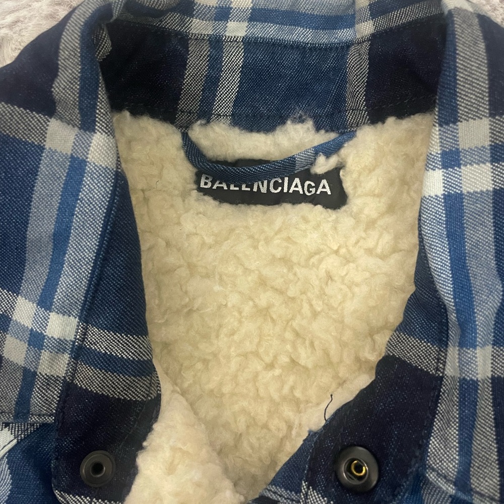 Balenciaga Mens Oversized Shearling Shirt-Jacket Sz 48/M - Picture 5 of 11
